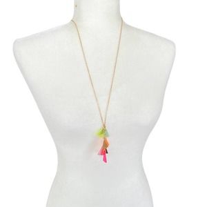 Stephan & Co acrylic triangle long gold tone necklace